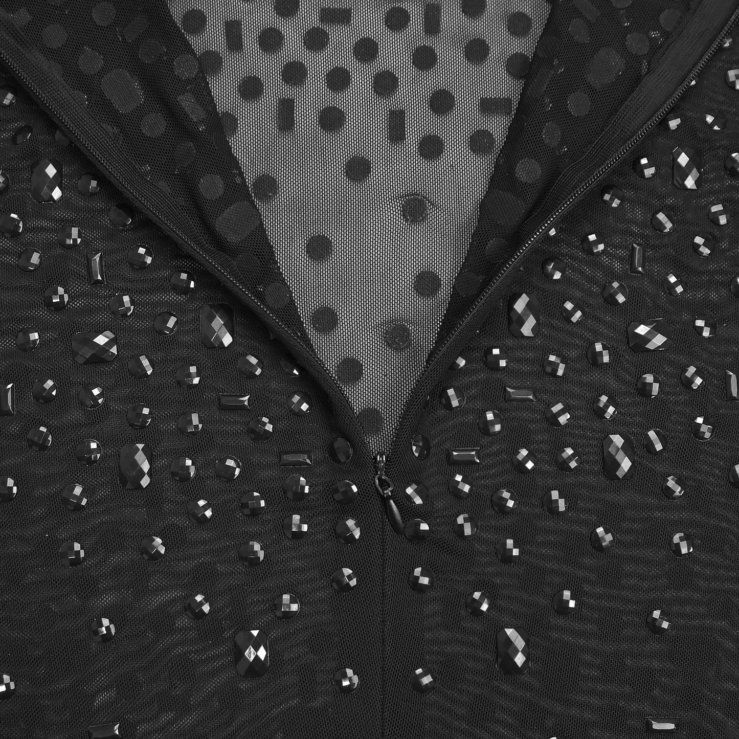 Black Sequin Embellished Mini Dress