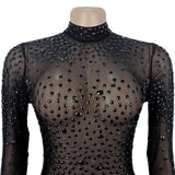 Black Sequin Embellished Mini Dress