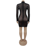 Black Sequin Embellished Mini Dress