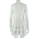 Elegant White Ruffled Dress