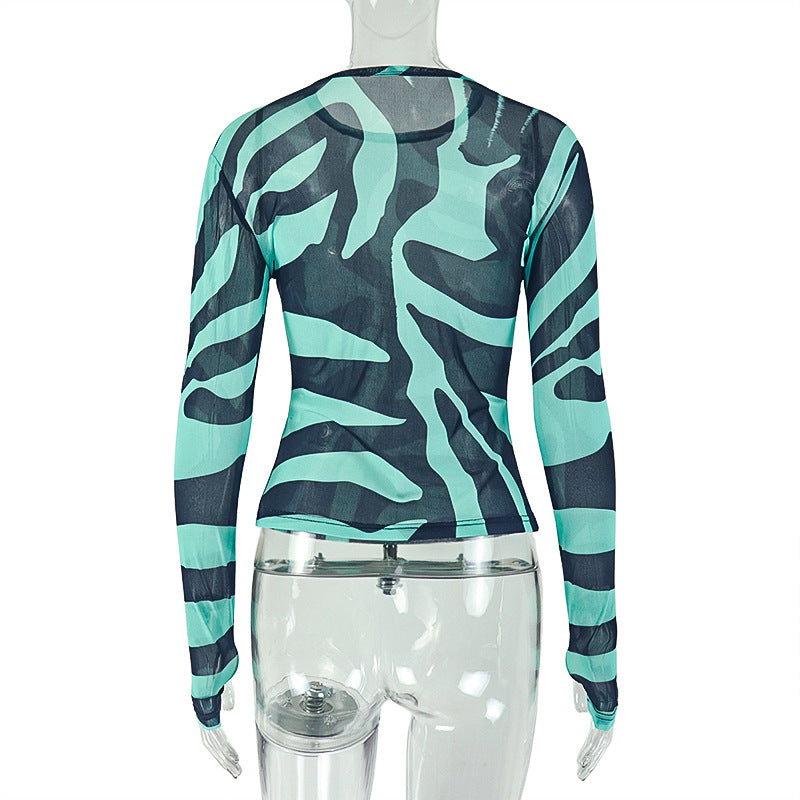 Green Abstract Pattern Top