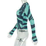 Green Abstract Pattern Top