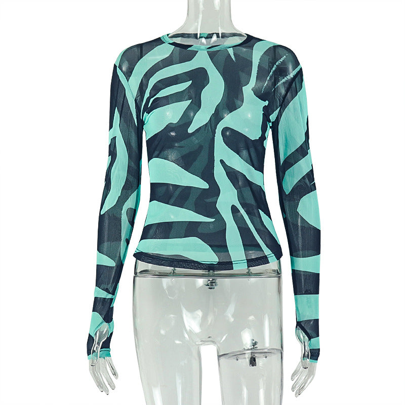 Green Abstract Pattern Top