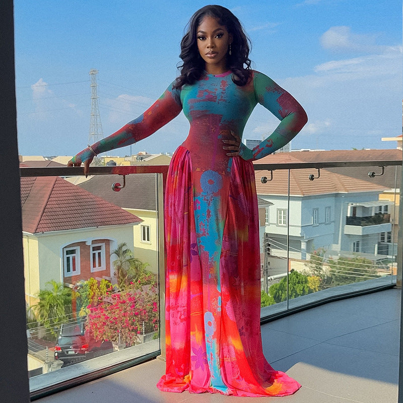 Vibrant Colorful Maxi Dress