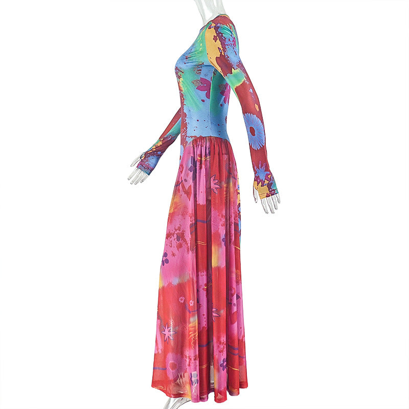 Vibrant Colorful Maxi Dress