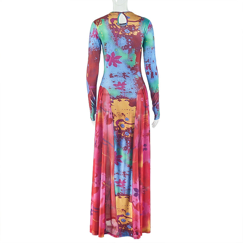 Vibrant Colorful Maxi Dress