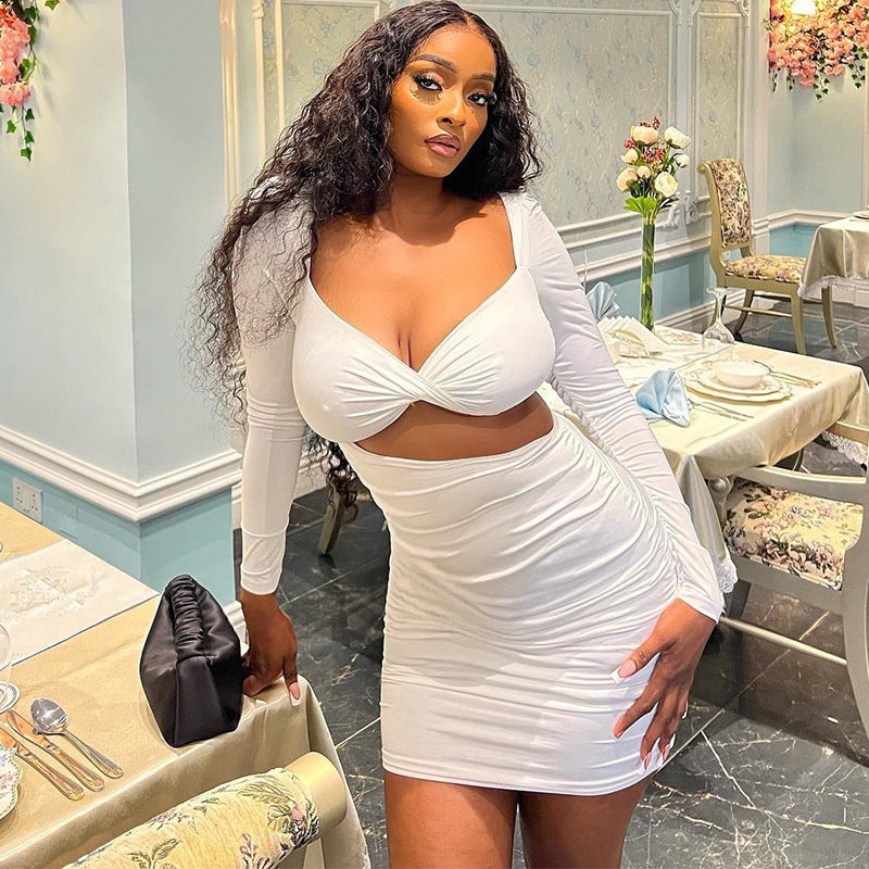 Elegant Dress with Ruched Detailing