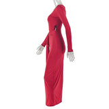 Elegant Long-Sleeve Bodycon Maxi Dress