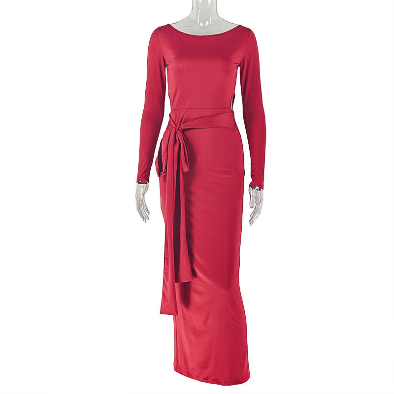 Elegant Long-Sleeve Bodycon Maxi Dress