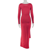 Elegant Long-Sleeve Bodycon Maxi Dress