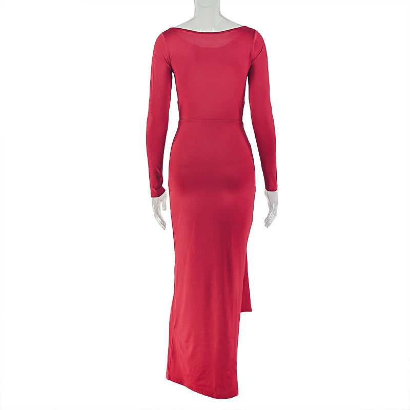 Elegant Long-Sleeve Bodycon Maxi Dress