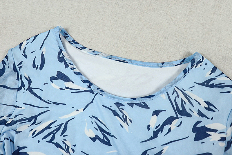 Floral Print Long-Sleeve Maxi Dress