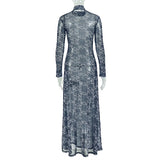 Lace Long-Sleeve Maxi Dress