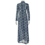 Lace Long-Sleeve Maxi Dress