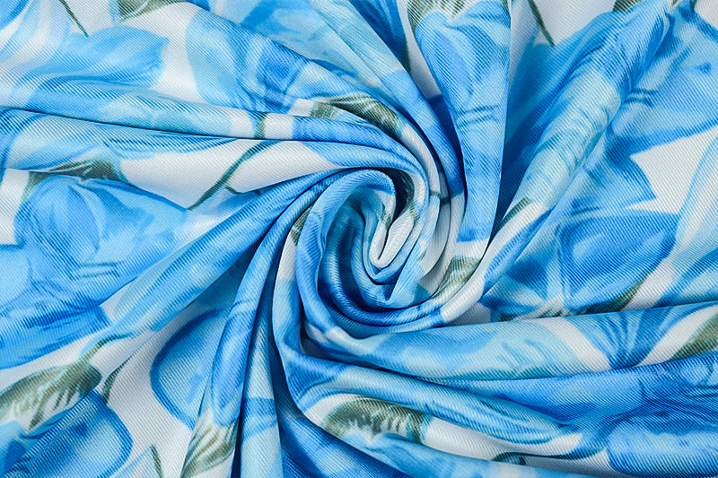 Chic Leaf Print Long-Sleeve Dress