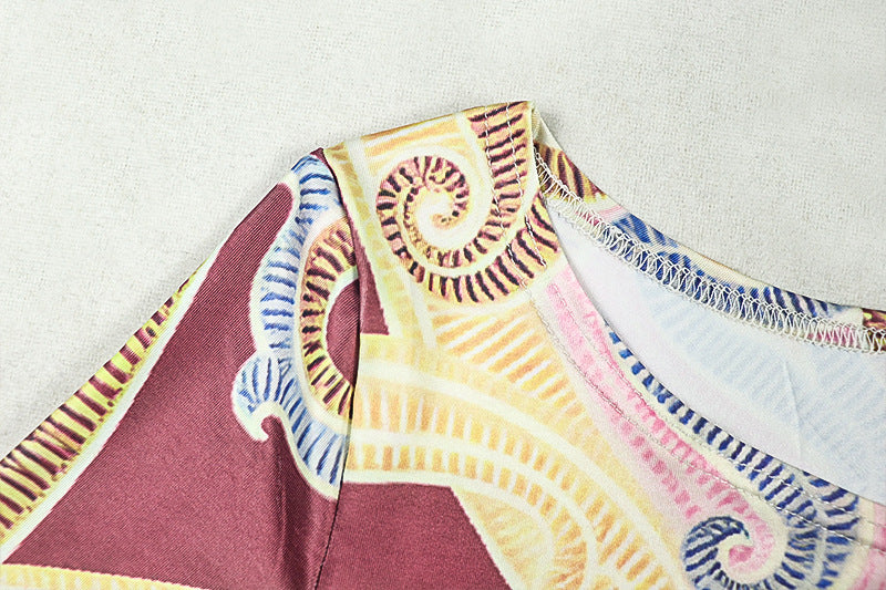 Patterned Jumpsuit with Long Sleeves