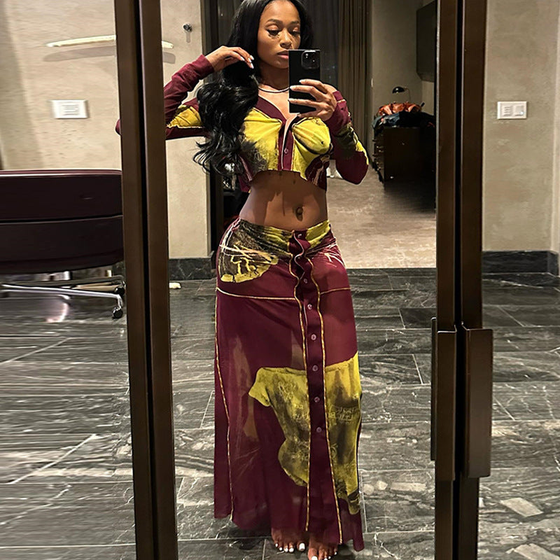 Matching Cropped Top & Maxi Skirt