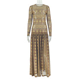 Ethnic Print Maxi Dress