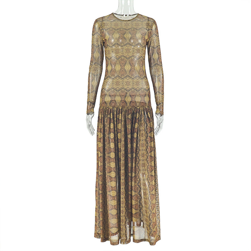 Ethnic Print Maxi Dress