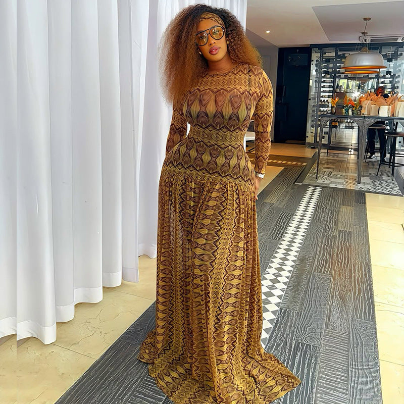 Ethnic Print Maxi Dress