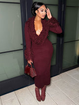 Maxi Dress with Textured Details