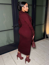 Maxi Dress with Textured Details