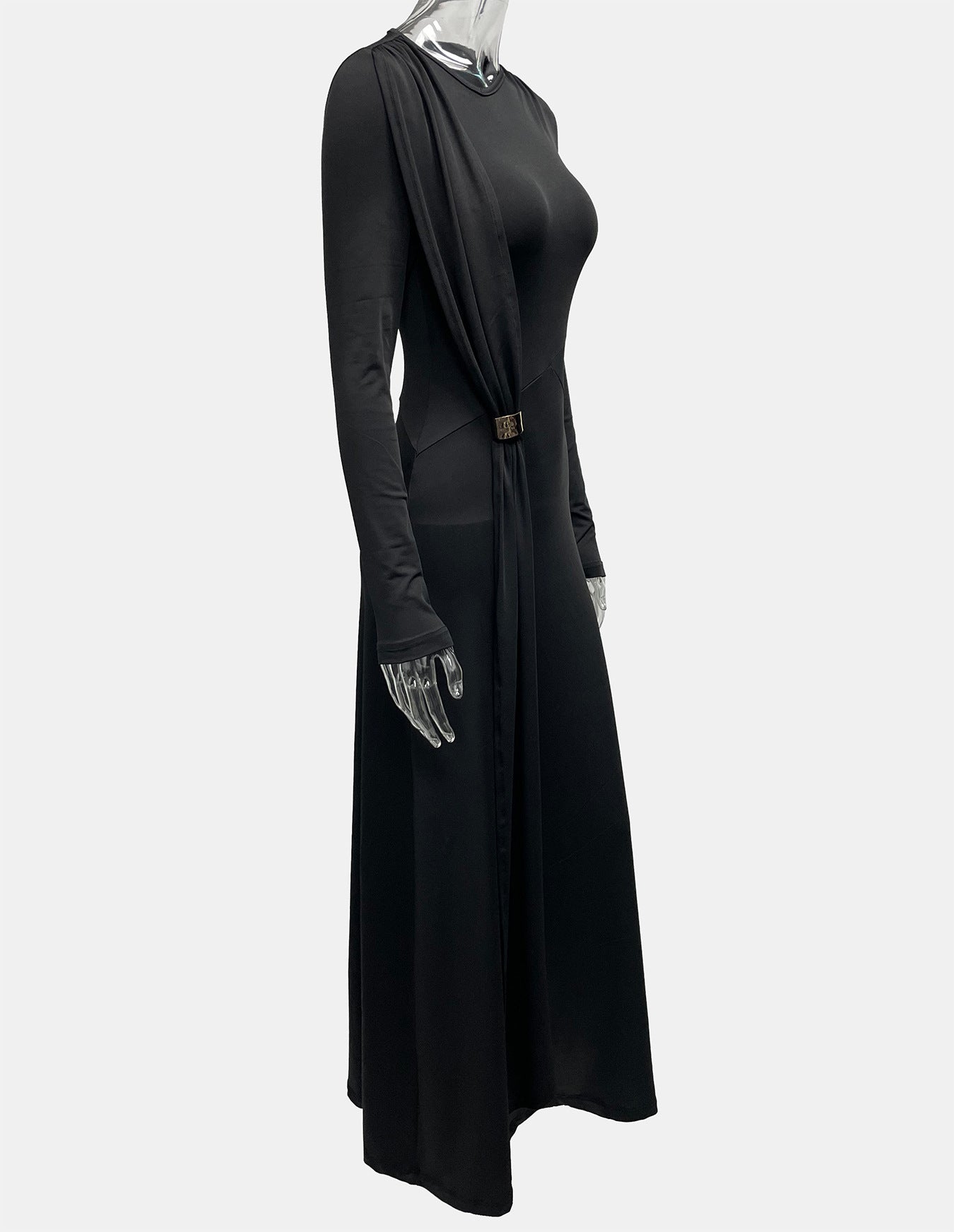 Cut-Out Long Sleeve Evening Dress