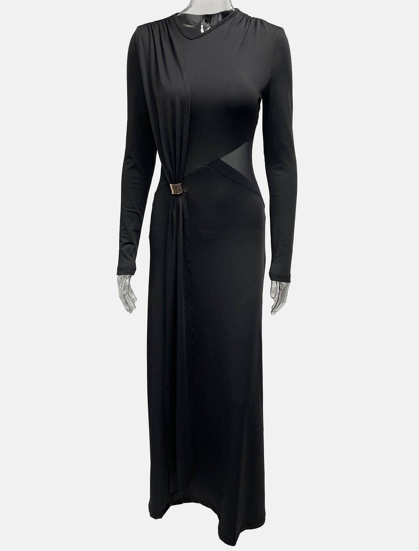 Cut-Out Long Sleeve Evening Dress