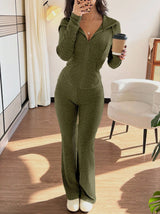 Ribbed Knit Zip-Front 2 Piece Set