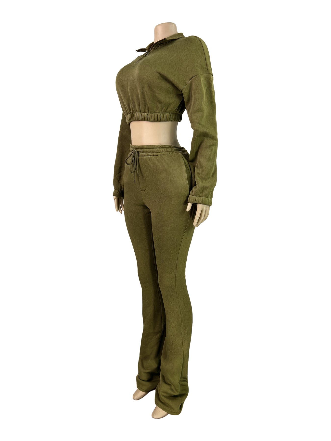 Cropped Zip-Up Hoodie & Joggers