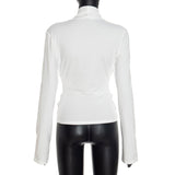 Wrap-Front Long Sleeve Top