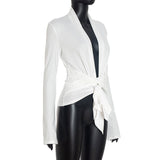 Wrap-Front Long Sleeve Top