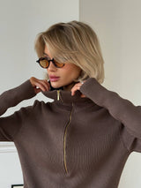Quarter-Zip Top with Turtleneck