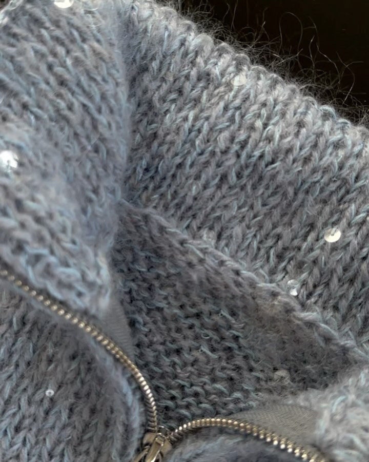 Elegant Knit Jacket with Sequins