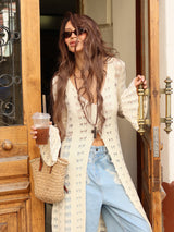 Chic Crochet Long Cardigan Jacket