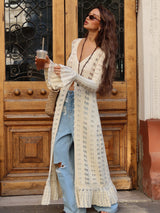 Chic Crochet Long Cardigan Jacket
