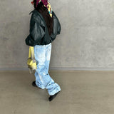 Distressed High-Waisted Jeans