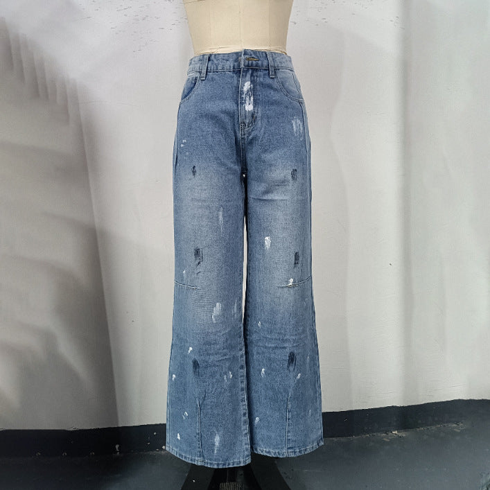 Distressed High-Waisted Jeans