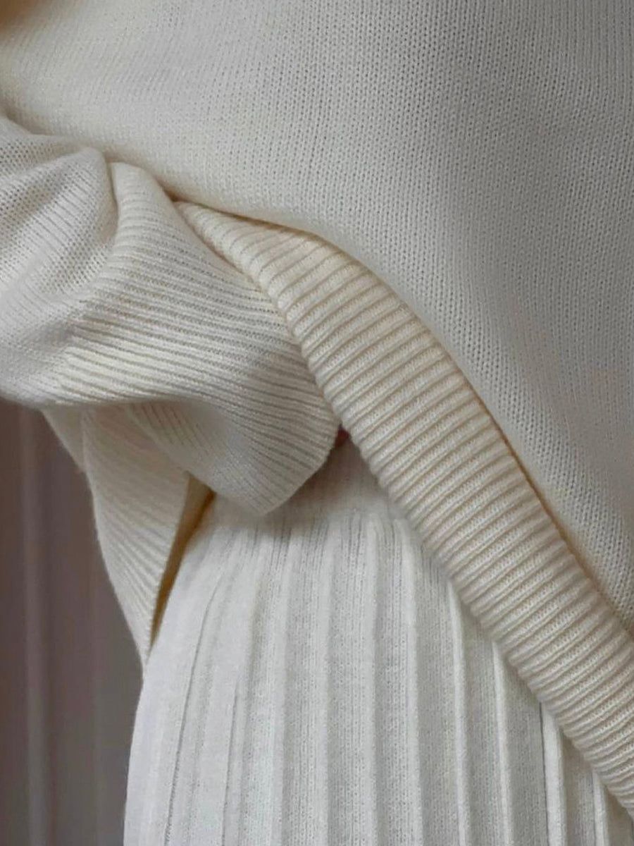 Elegant Top & Pleated Skirt Set