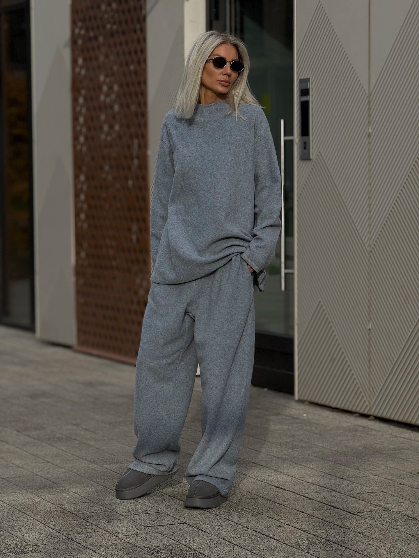 Casual Oversized Gray Lounge Set