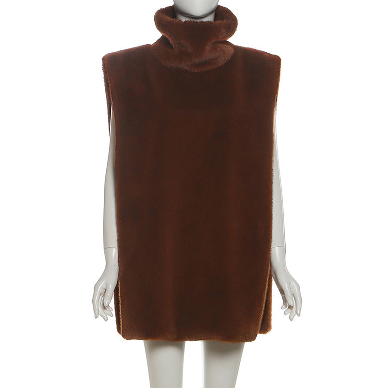 Luxurious Faux Fur Vest Sweater