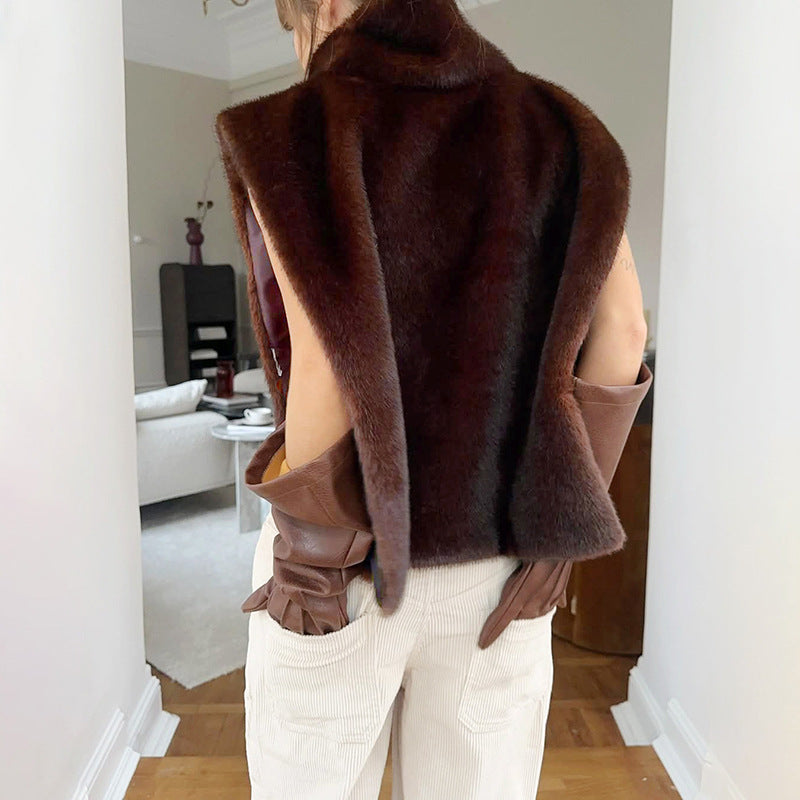 Luxurious Faux Fur Vest Sweater