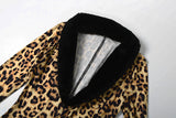 Leopard Print Jumpsuit with Faux Fur Details