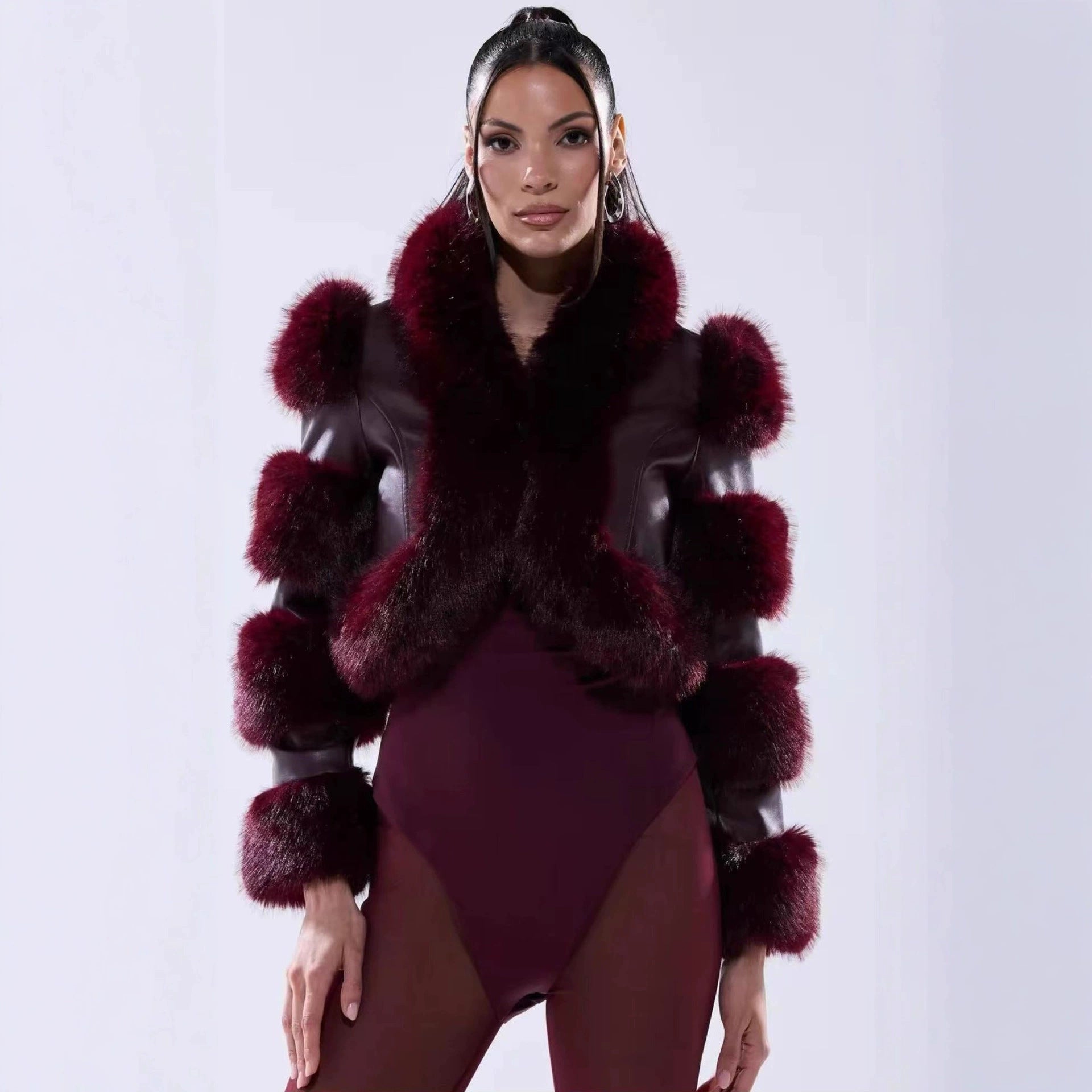Luxurious Faux Fur-Trimmed Jacket