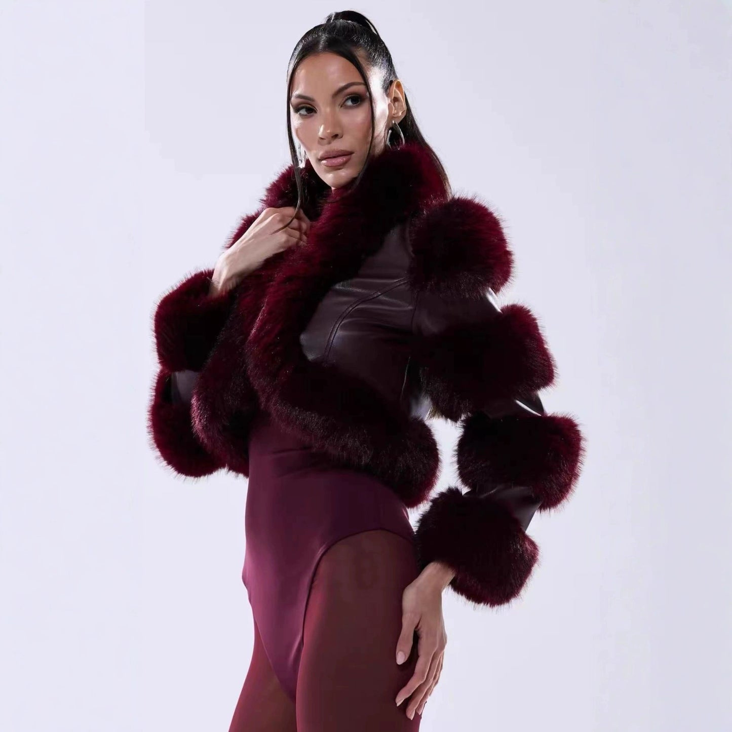 Luxurious Faux Fur-Trimmed Jacket