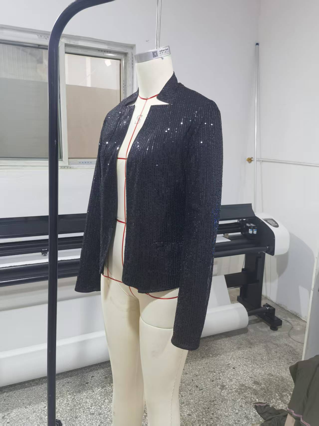 Elegant Sequin Blazer Jacket