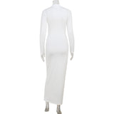 White Cut-Out Bodycon Evening Dress