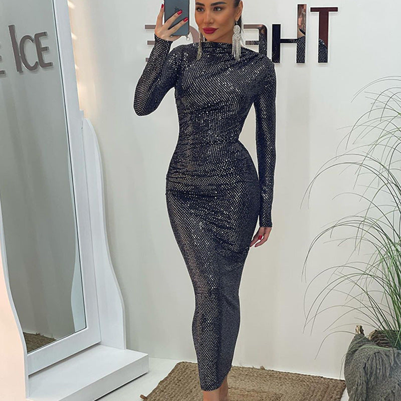 Sequin Long Sleeve Bodycon Dress