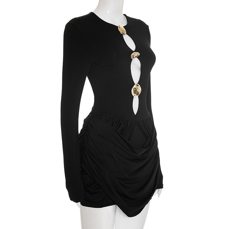 Bodycon Dress with Button Details