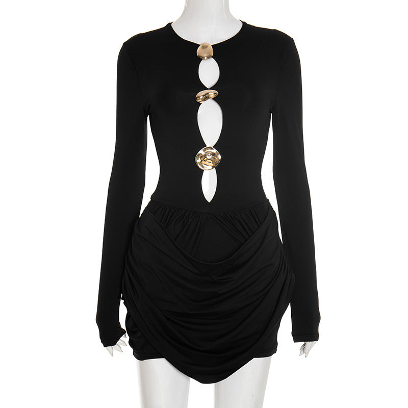 Bodycon Dress with Button Details